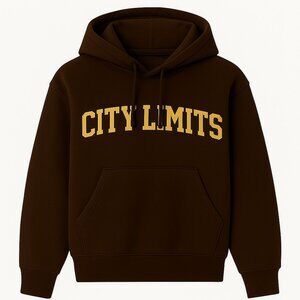CITY LIMITS Dark Brown Street Style Hoodie